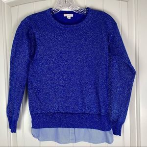 Crewcuts Glitter Sweater with Oxford Hem